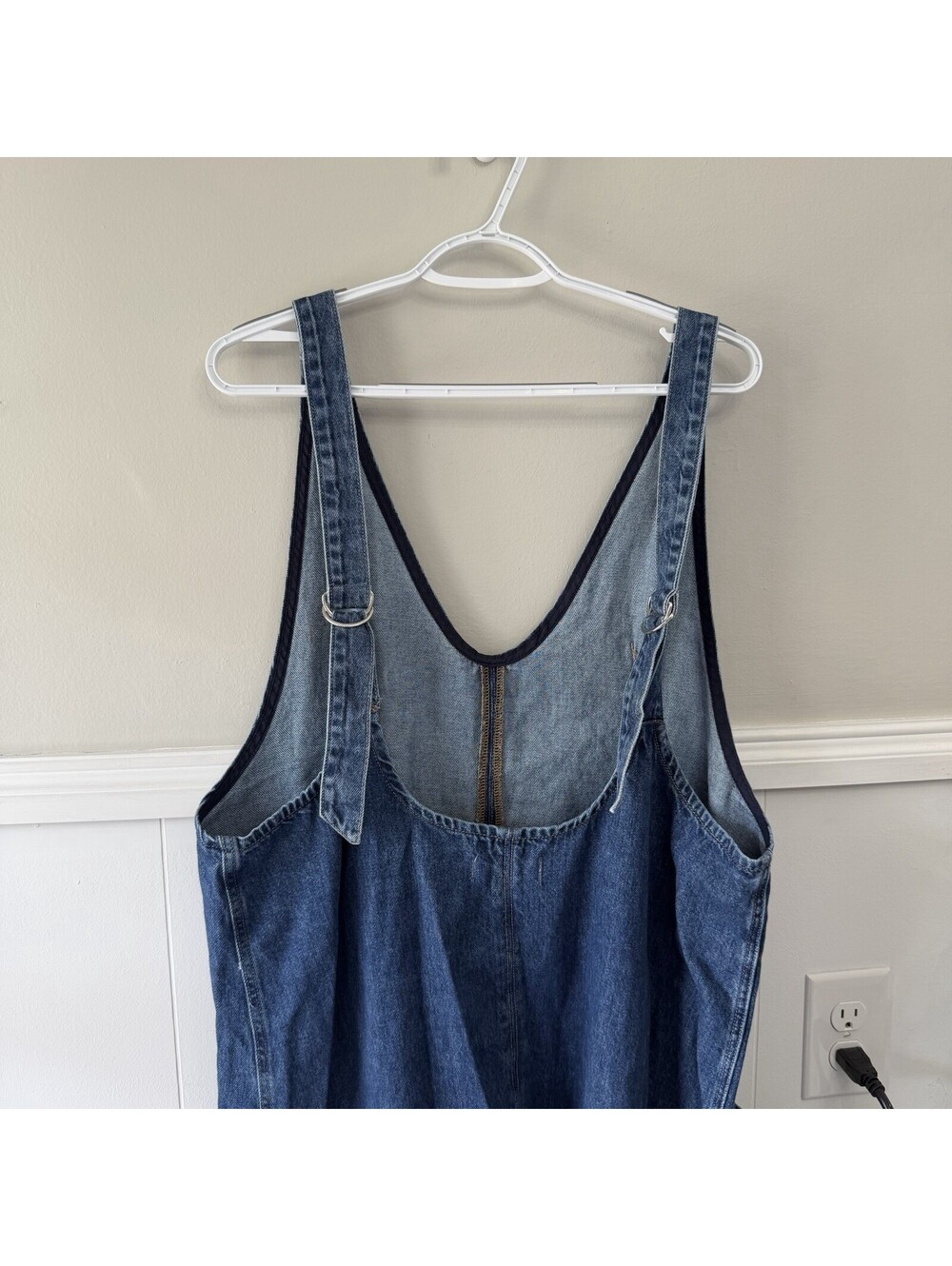 Free People We The Free High Roller Denim Overall Jumpsuit Sz XL - Picture 3 of 5